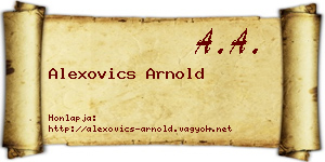 Alexovics Arnold névjegykártya